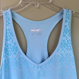 Marmot Women Ombre Racerback Blue Athletic Tank